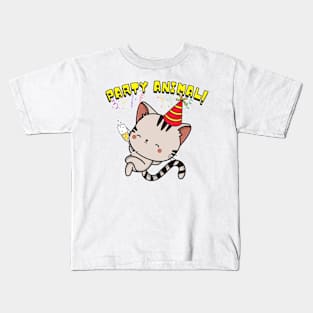 Party Animal Tabby Cat Kids T-Shirt